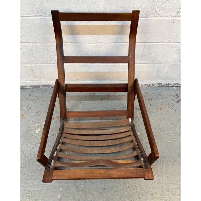 Unique Mid-Century Modern Teak Orange Lounge Chair For Sale - Image 9 of 9