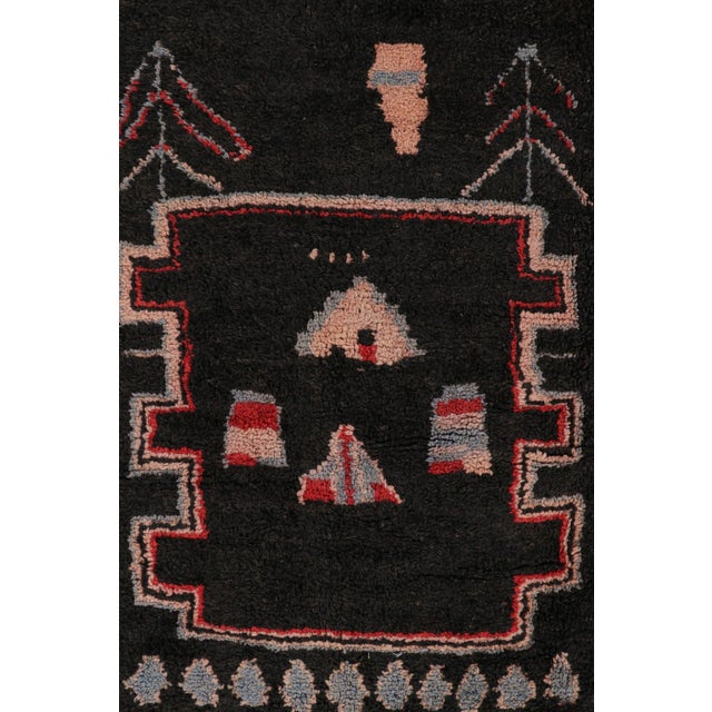 Moroccan Vintage Moroccan Runner in Black With Geometric Patterns, From Rug & Kilim For Sale - Image 3 of 7