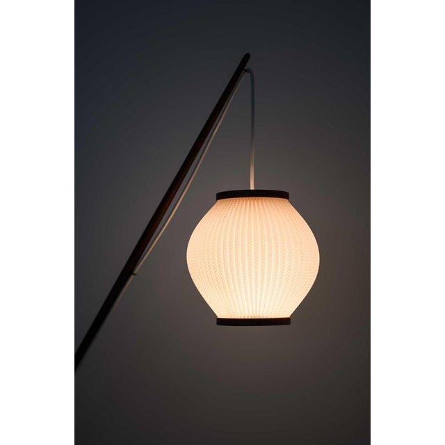 Black Fishing Pole Floor Lamp in Brass with Steel and Teak by Svend Aage Holm Sørensen, 1950s For Sale - Image 8 of 12