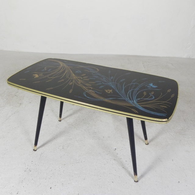 Vintage Coffee Table with Glass Top and Angled Legs, 1950s For Sale - Image 14 of 18