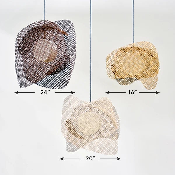 Freeform by Oggetti Handwoven Pendant Light, Chocolate, Small For Sale - Image 11 of 11