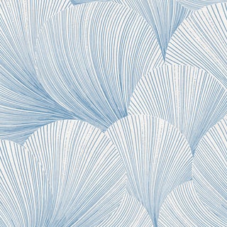 SAMPLE - Boråstapeter Mirage Wallpaper In Blue And White For Sale
