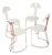 Mid-Century Modern Italian Red and White Metal and Wood Chairs, 1980s, Set of 4 For Sale