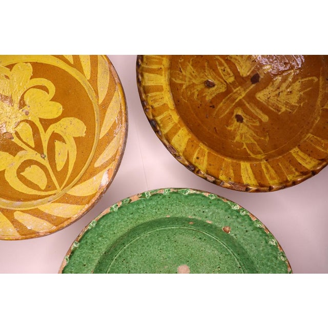 Handmade Clay Bowl Pottery Bowl Plate, 1930s, Set of 3 For Sale - Image 4 of 18