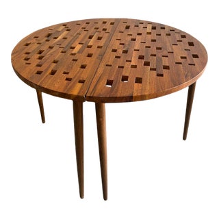 Pair of Mid-Century Modern End Tables / Custom Design Coffee Table in Solid Walnut, Usa, Circa 1960s For Sale