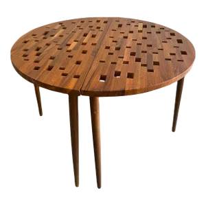 Pair of Mid-Century Modern End Tables / Custom Design Coffee Table in Solid Walnut, Usa, Circa 1960s