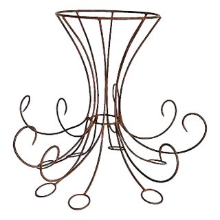 1960s French Wrought Iron Pendant Hanging Planter For Sale