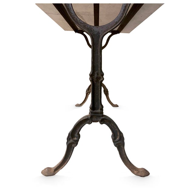 Metal Iron Table With Marble Top For Sale - Image 7 of 7