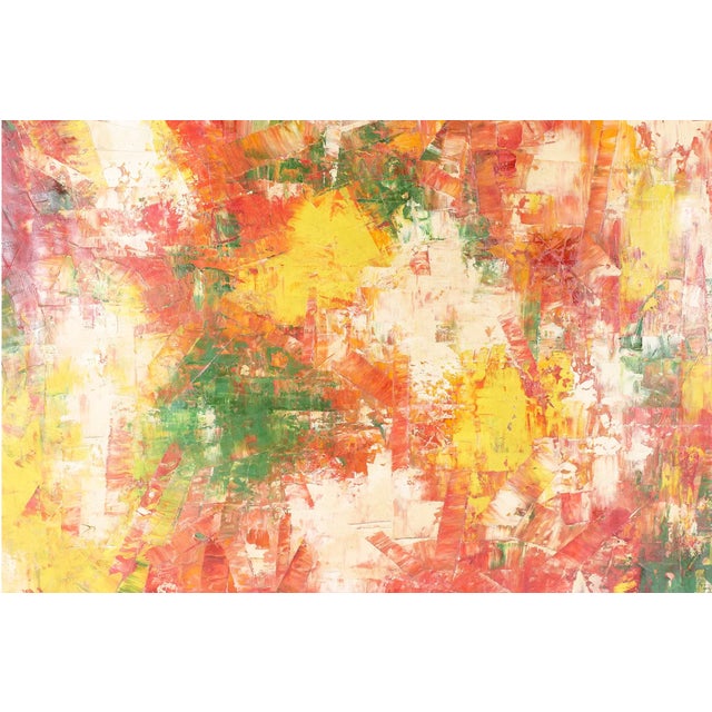 Mid-Century Modern Vintage Midcentury Modern Abstract Expressionist Oil on Canvas Painting, Marion Riseman, 1974 For Sale - Image 3 of 9
