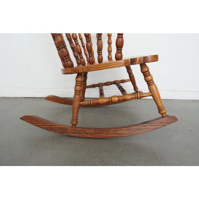 Vintage Carved Oak Rocking Chair For Sale - Image 10 of 14