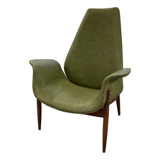 Vintage Adrian Pearsall for Craft Associates Sculptural Green Vinyl Lounge Chair | Mid-Century Modern For Sale