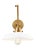 2020s Chapman & Myers by Visual Comfort Studio Wellfleet Double Arm Wide Task Sconce, Matte White & Burnished Brass For Sale - Image 5 of 5