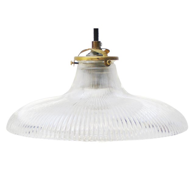 Hanging Lamp in Clear Pressed Glass by Holophane For Sale - Image 8 of 8