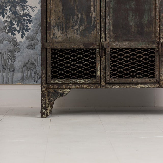 Antique French Slate Mine Metal Lockers, Circa 1900 For Sale - Image 4 of 17