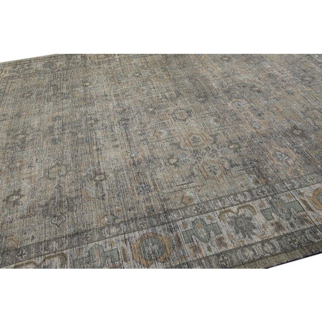 2010s Gray Indian Modern Oushak Style Wool Rug With Allover Motif For Sale - Image 5 of 8
