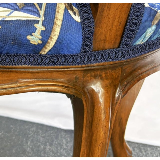 Vintage Pretzel Back Wood Chairs With New Statement Upholstery- A Pair For Sale - Image 13 of 18