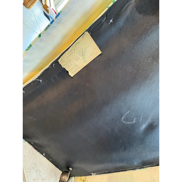 Late 20th Century Henredon Custom Yellow Floral Chintz Upholstered Armchair With Ottoman For Sale - Image 16 of 16