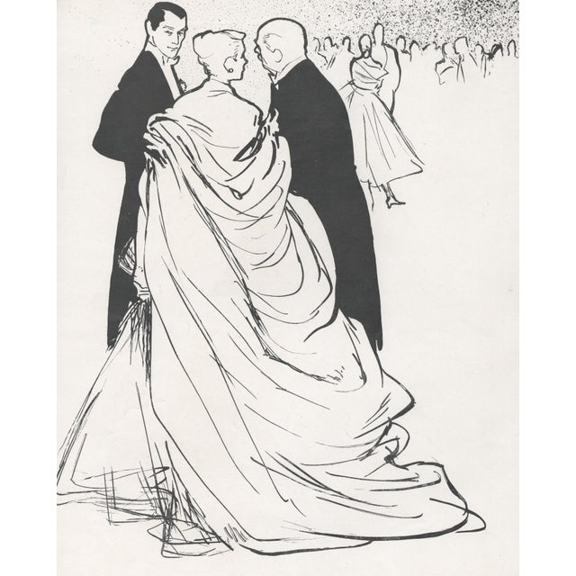 This is a set of 2 matted vintage haute couture fashion prints that showcase desgins by Christian Dior and Cristobal...