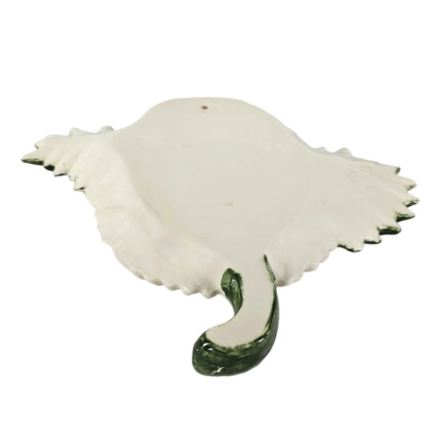 Mid 20th Century Sunflower Green Yellow Ceramic Wall Pocket For Sale - Image 5 of 6