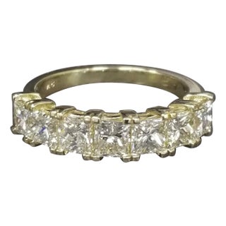 Princess Cut Diamond 2.30 Carat Wedding Ring in 18 Karat Yellow Gold, Size 6 For Sale