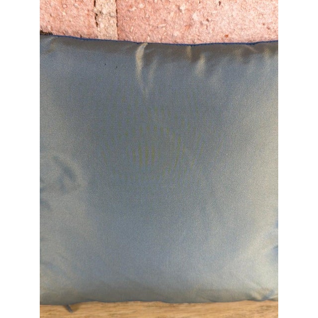 Pair of French Sapphire Velvet Pillows With 19th Century Gold Metallic Appliques For Sale In Los Angeles - Image 6 of 11