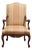 Henredon Furniture Solid Mahogany Louis XV French Provincial Upholstered Accent Arm Chair For Sale