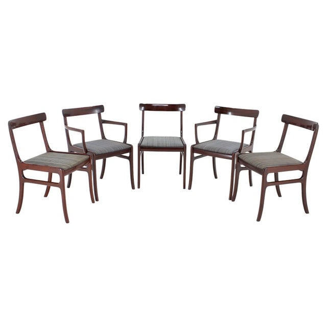 Rungstedlund Chairs in Mahogany by Ole Wanscher, 1950s, Denmark, Set of 5 For Sale - Image 12 of 12