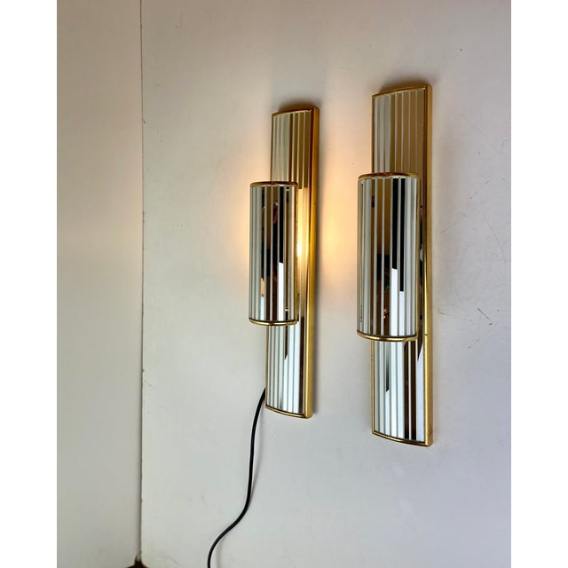 Glass Mirrored Sconces from Deknudt, 1980s, Set of 2 For Sale - Image 7 of 18