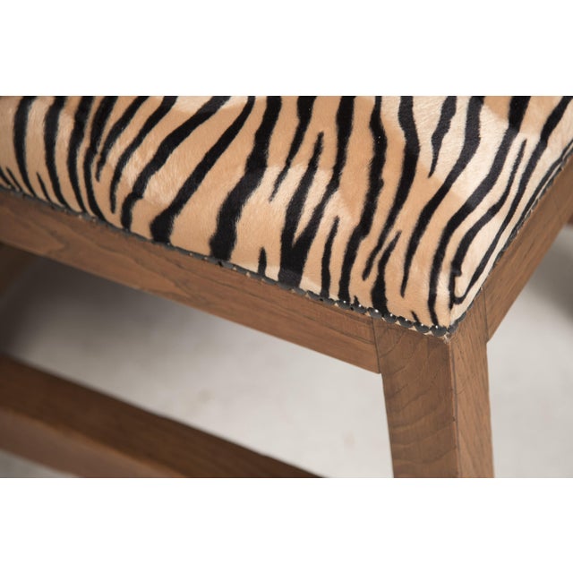 Art Deco Oak & Velvet Dining Chairs, 1930s, Set of 8 For Sale - Image 14 of 18