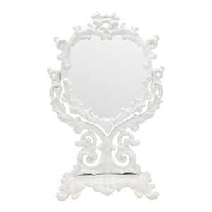 Antique White Cast Iron Dresser Mirror
