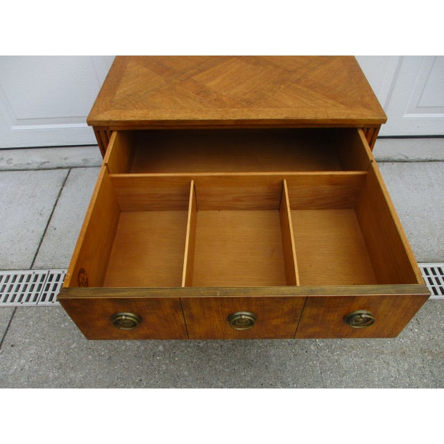 Brown Kittinger Square Parquetry Top Side Table For Sale - Image 8 of 12