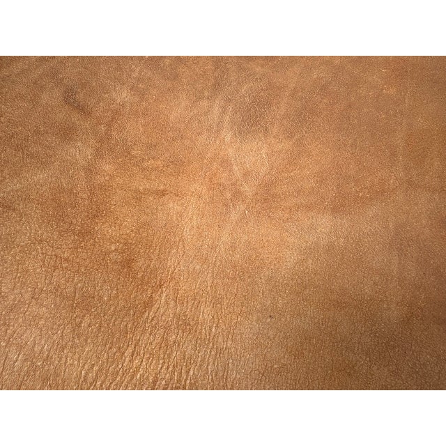 2010s Restoration Hardware 1970s French Director's Dining Chairs | Set of 5 | Chestnut Leather For Sale - Image 5 of 17