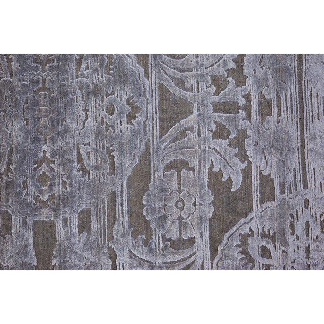 Textile Modern Indian Custom Rug in Tonal Grays – Floral Design by Doris Leslie Blau For Sale - Image 7 of 10