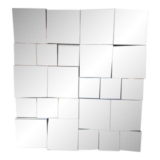 Machine Age Modern Faceted Slopes Wall Mirror, Style of Neal Small For Sale
