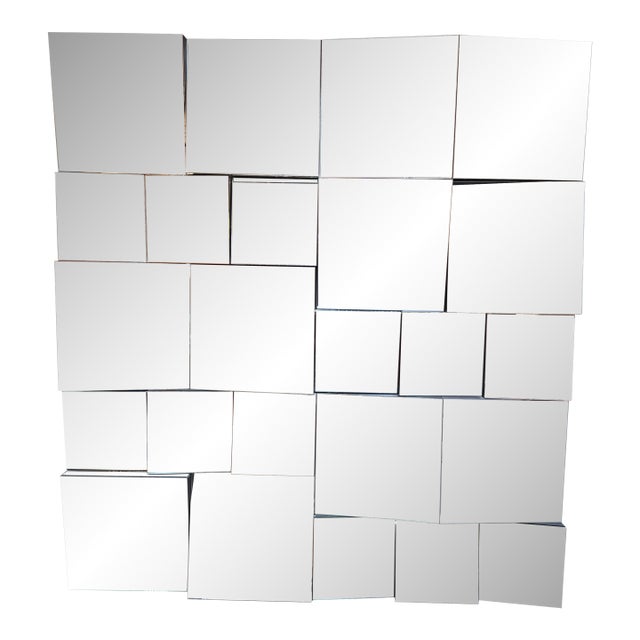 Machine Age Modern Faceted Slopes Wall Mirror, Style of Neal Small For Sale
