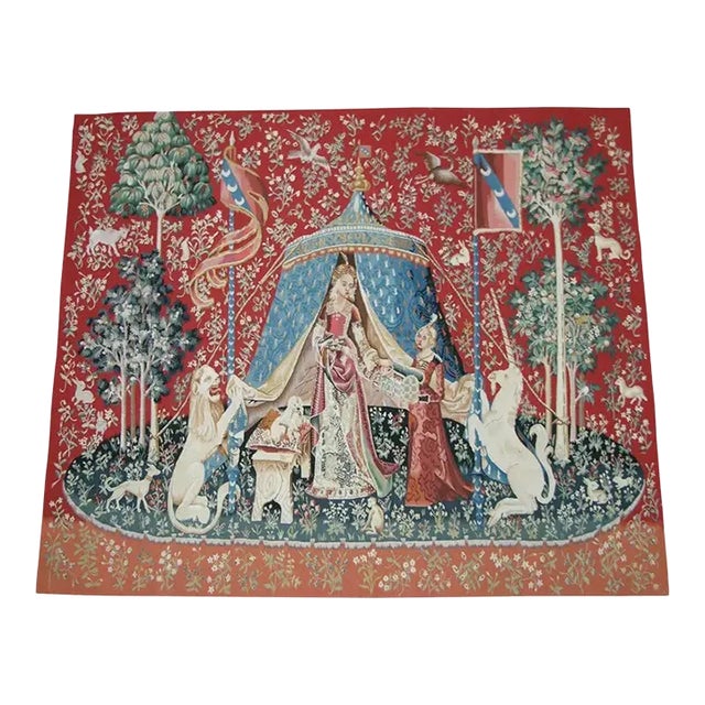 Vintage Tapestry Depicting Royalty and Majestic Animals For Sale
