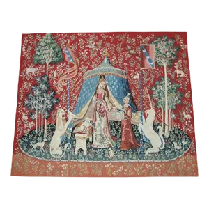Vintage Tapestry Depicting Royalty and Majestic Animals