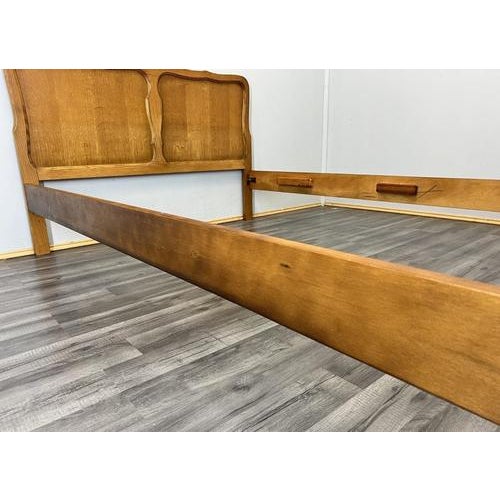 Vintage French Louis XVI Bed Frame with Carved Headboard For Sale - Image 4 of 13