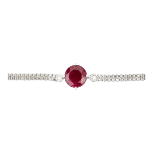 Certified Minimalist 4.9 Ct Ruby Solitaire Bracelet in 925 Sterling Silver