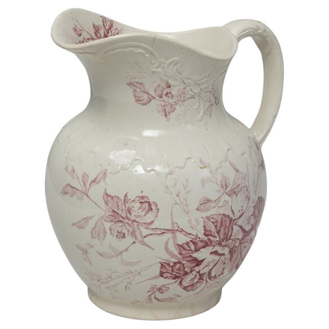 20th Century Belgian Red Chinoiserie Ceramic Pitcher For Sale - Image 10 of 18