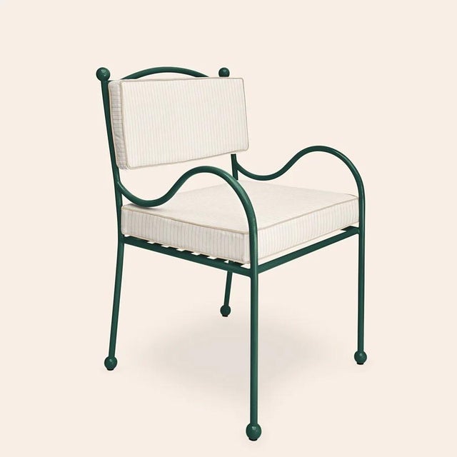 Cream Panarea Armchair in Cream and Taupe Striped Upholstery by Ceraudo, 2010s For Sale - Image 8 of 8