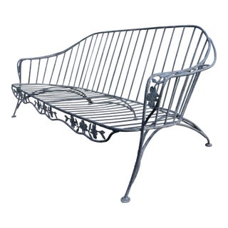 Wrought Iron Faux Bois Sofa in Dogwood Form, Mid-Century Modern For Sale