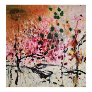 "Green Butterflies" Original Contemporary Abstract Painting by Mel Rea For Sale