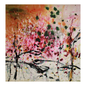 "Green Butterflies" Original Contemporary Abstract Painting by Mel Rea