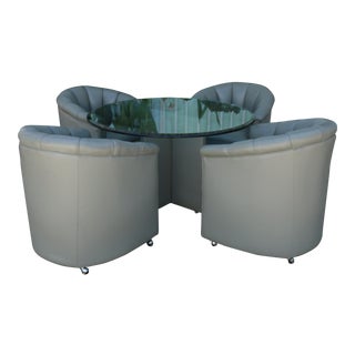 Leather 1980's Dining Set For Sale