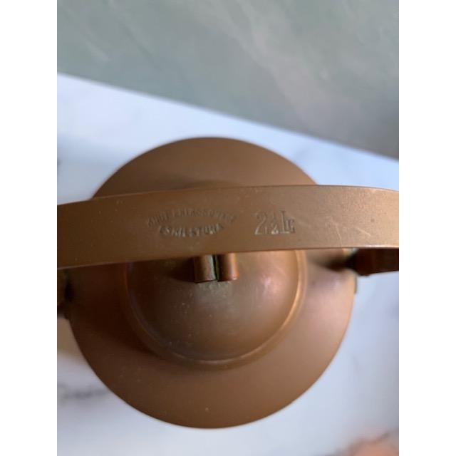 Beautiful antique 1920s copper tea kettle by Knut Eriksson of Sweden. 2.5 liter capacity. Movable handle.