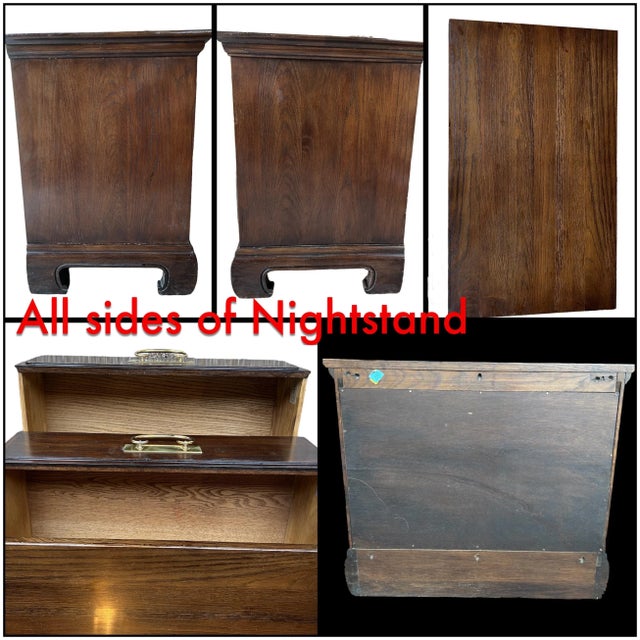 1980s Davis Cabinet Furniture Co. Bedroom Furniture Set Solid Wood - Set of 3 For Sale - Image 10 of 10