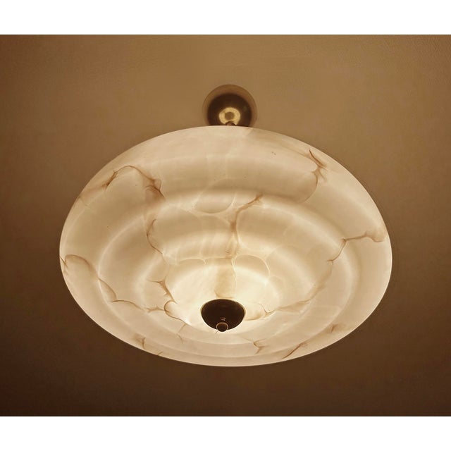 Art Deco Pendant Light in Amber Marble Glass, 1930s For Sale - Image 10 of 18