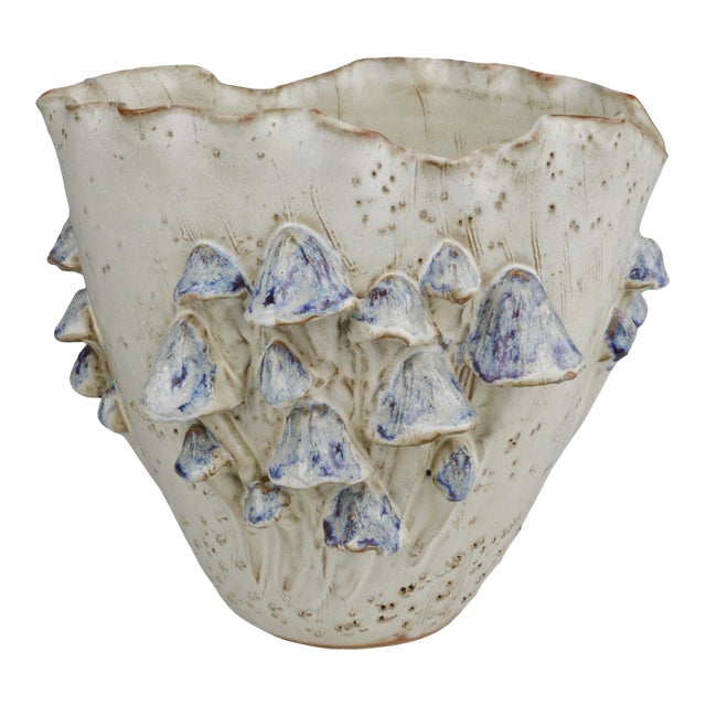 Currey & Company Black Forest Mushrooms Medium Ivory Vase For Sale