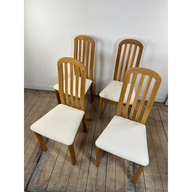 Vintage Chairs in Elm and Findahls Fabric, Denmark, 1980s, Set of 4 For Sale - Image 6 of 14